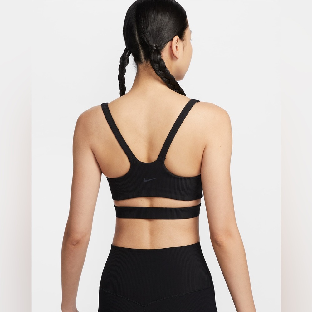 Nike Zenvy Rib Light-Support Padded Sports Bra Size XS Athletic Yoga Pilates